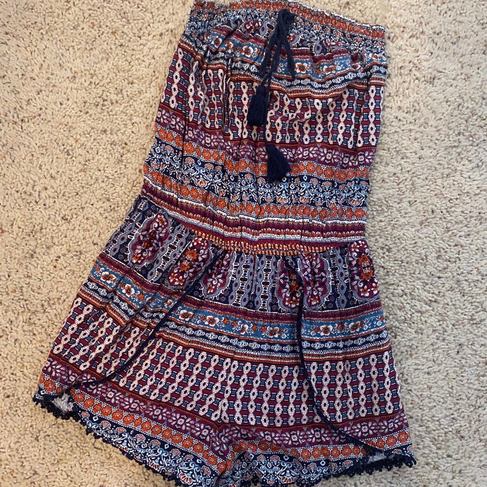 Patterned, Strapless, Romper - image 1